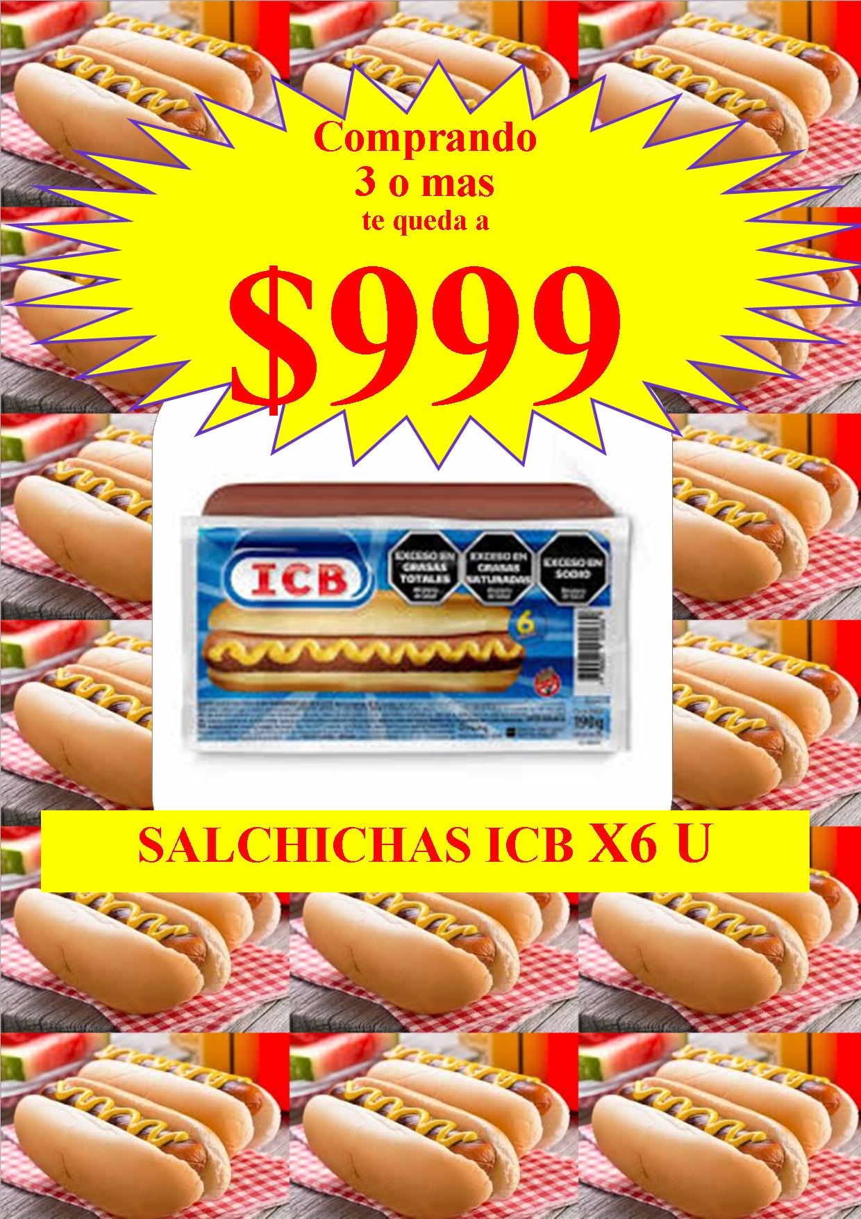SALCHICHAS ICB   X6 UNIDADES